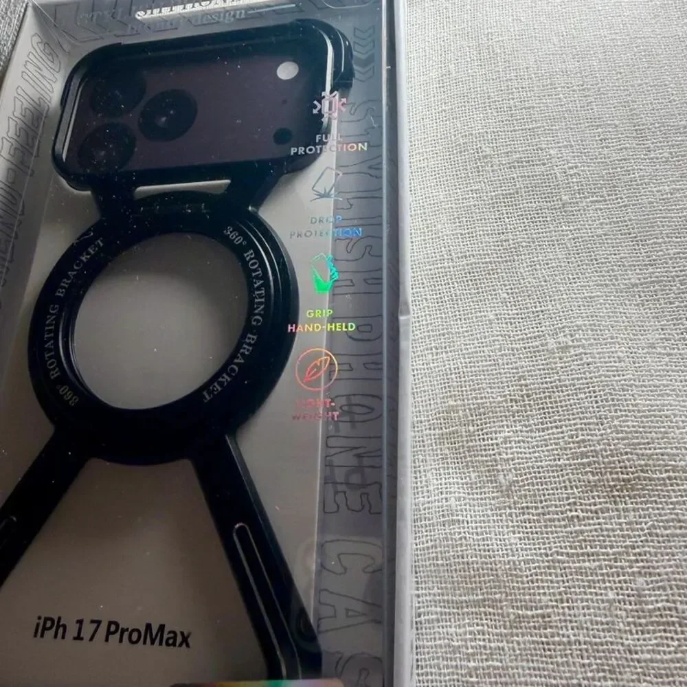 iPhone 17 Pro Max MagSafe Metal Case Kickstand Black